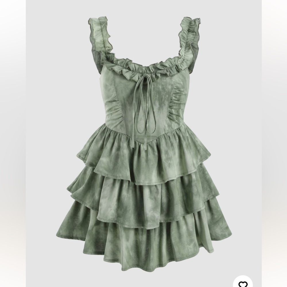 Vineyard Strolls Green Corset Mini Dress